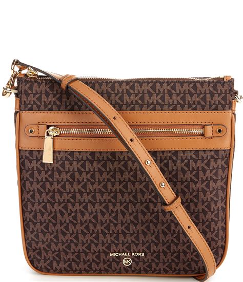 michael kors large signature gusset crossbody|Jet Set Large Signature Logo Crossbody Bag .